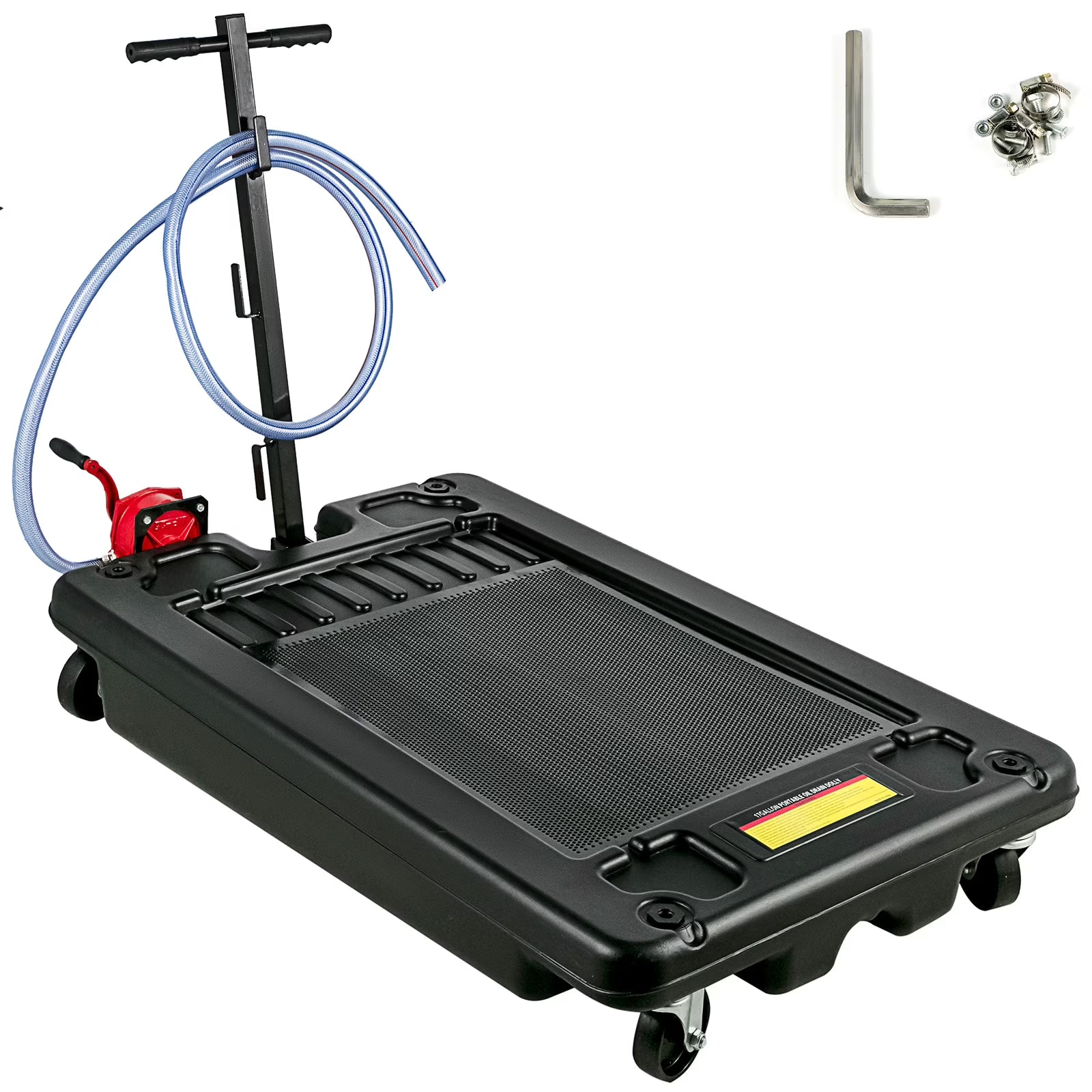 KFFKFF Mobile Oil Disposal Unit with Pump, 64L Capacity, 17 Gallon Low-Profile Design, Equipped with 8' Hose, Suitable for SUVs, Cars, and Trucks