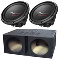 2-Pc. Pioneer TS-W312D4 12  Car Dual 4-ohm Subwoofer + QPower QBOMB 12  Dual Subwoofer Enclosure Box Bundle