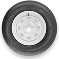 RubberMaster ST175/80R13 8 Ply Highway Rib Tire and 5 on 4.5 Eight Spoke