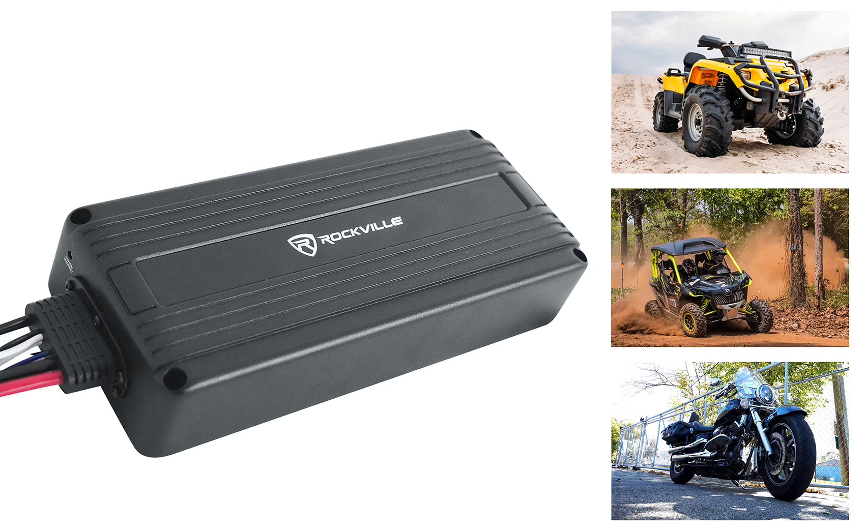 Rockville ATV300 Mono UTV/Motorcycle/ATV Amplifier IP65 Micro Powersport Amp