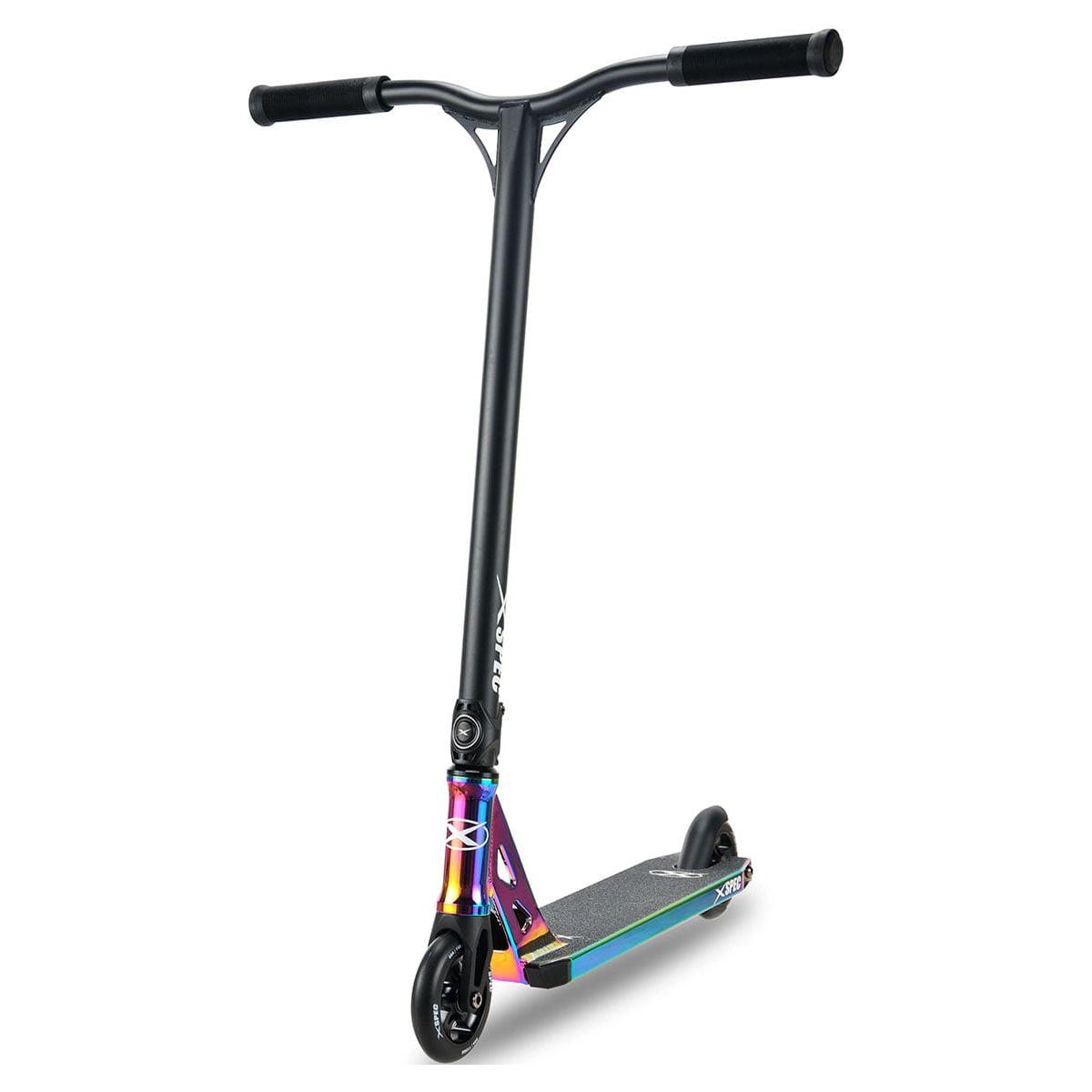 Xspec Oil Slick Neo Chrome Pro Stunt Kick Scooter. Rainbow Trick Scooter