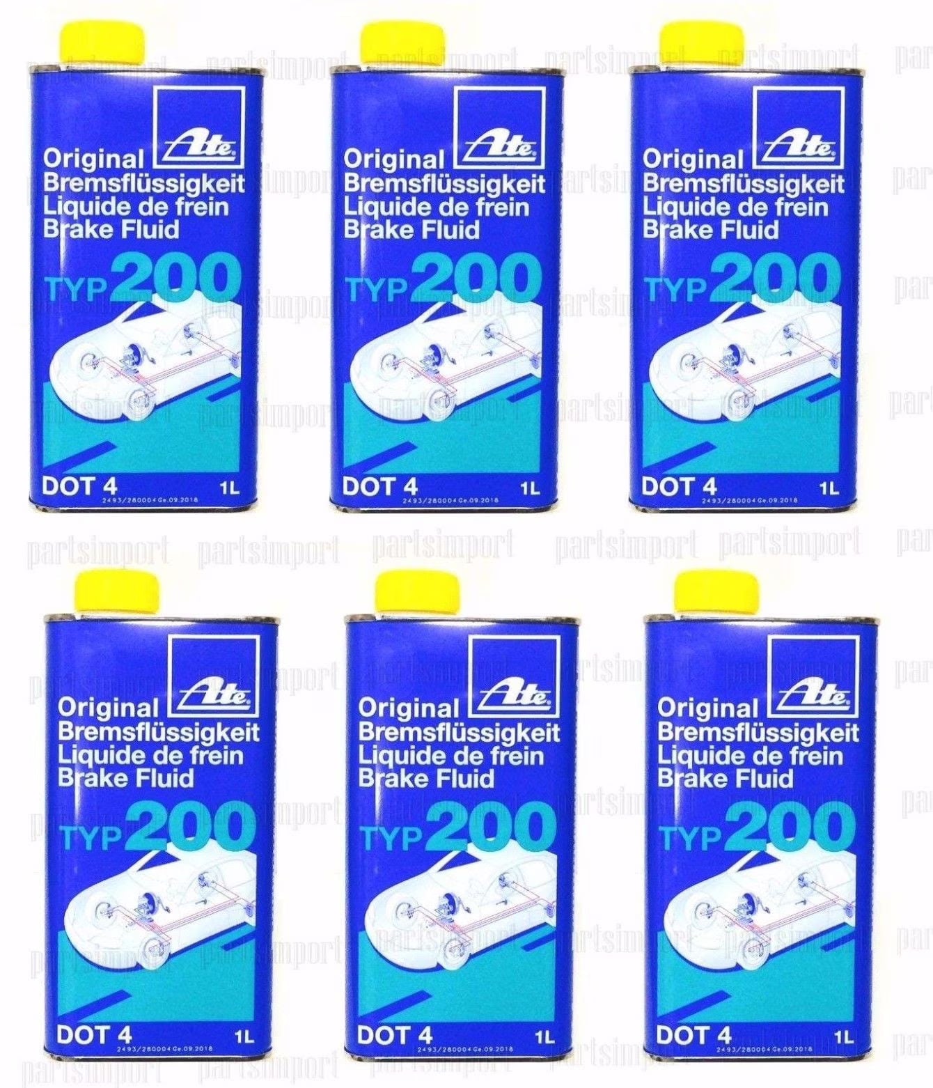 ATE Original Brake Fluid DOT 4 TYP 200 / TYP200 (High Boiling Point) 6 Liter
