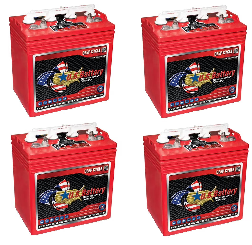 U.S. Battery Lead-Acid 8V Vehicle Battery Group Size GC8, Top Post for Golf Cart