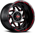Grid Custom Wheel for 22x12 inch Gloss Black W/Red Accents D2212237E4
