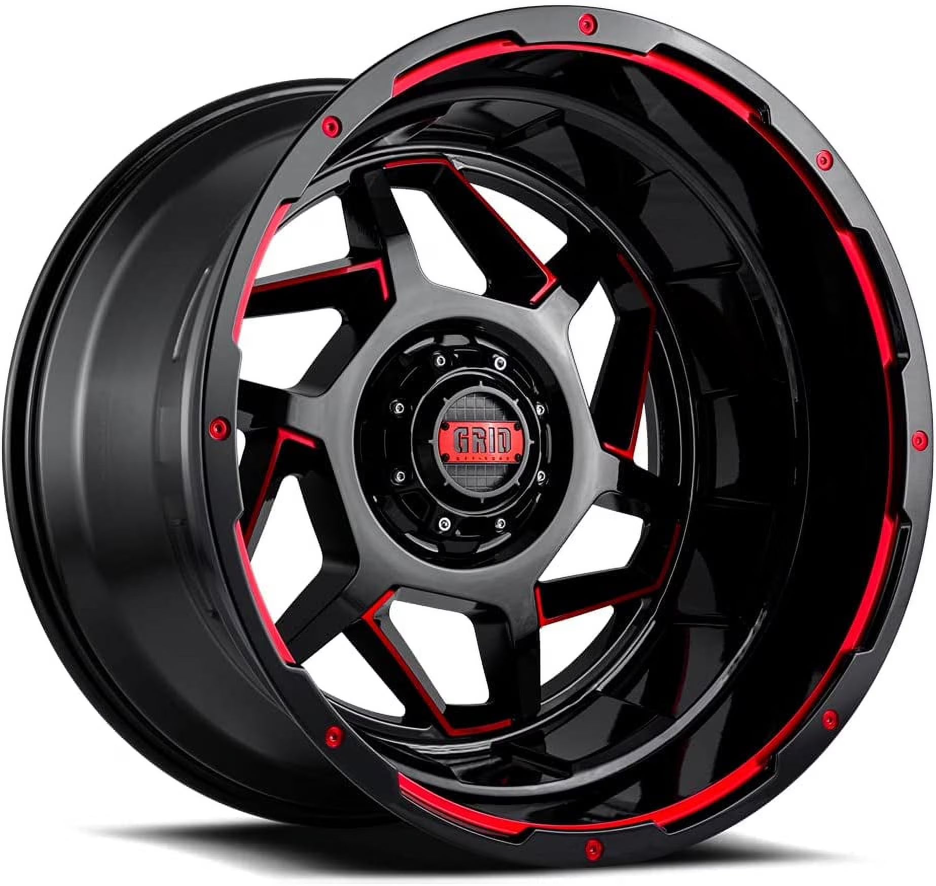 Grid Custom Wheel for 22x12 inch Gloss Black W/Red Accents D2212237E4
