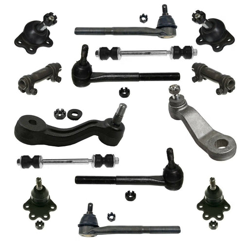 14 Pc Suspension Kit Ball Joints Idler & Pitman Arms Tie Rod Ends Adjusting Sleeves Sway Bars 4WD Vehicles Only Fits select: 1993-1994 CHEVROLET GMT-400 K1500