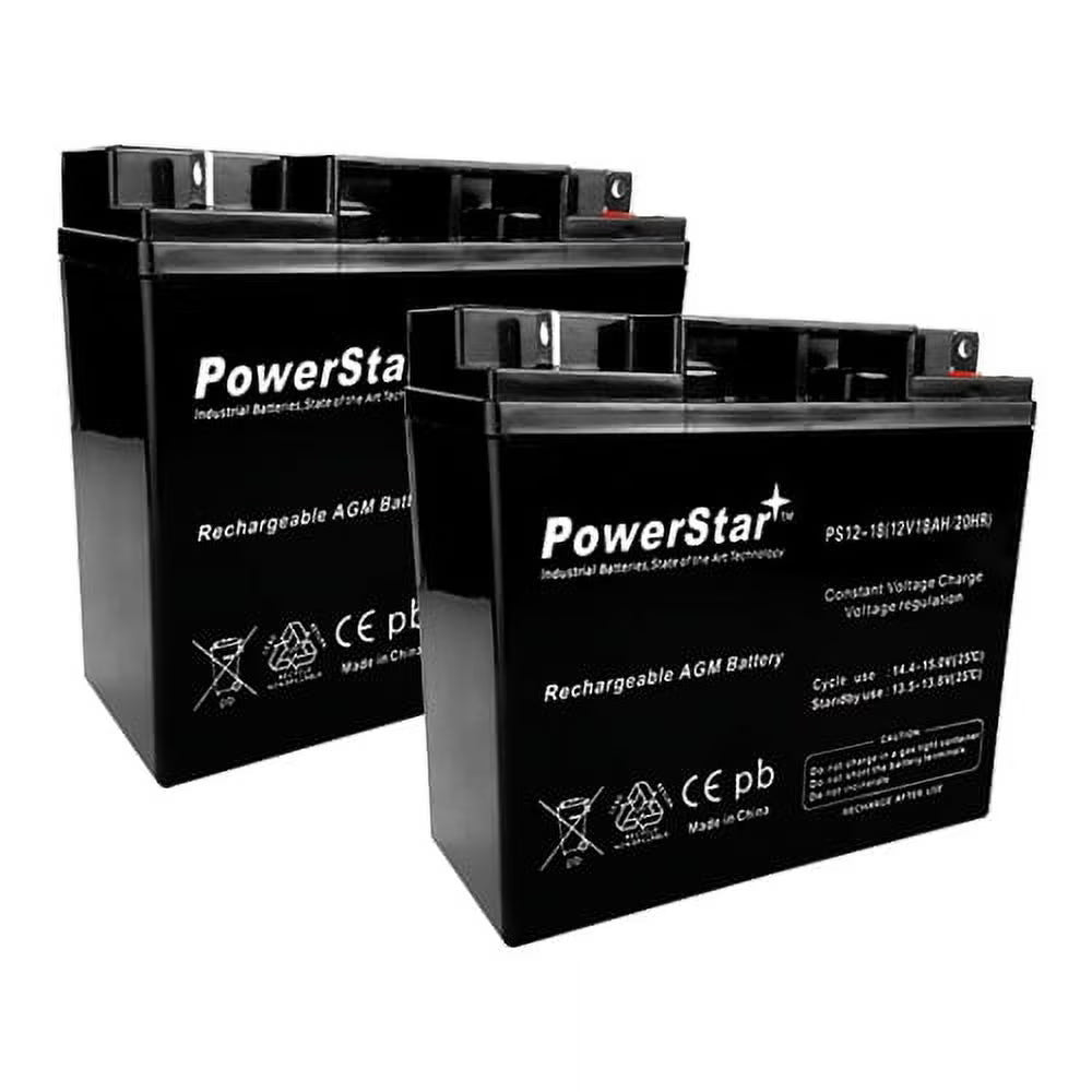 2 Pack - 12V 18Ah Wheelchair Mobility Scooter Battery Replaces 17Ah