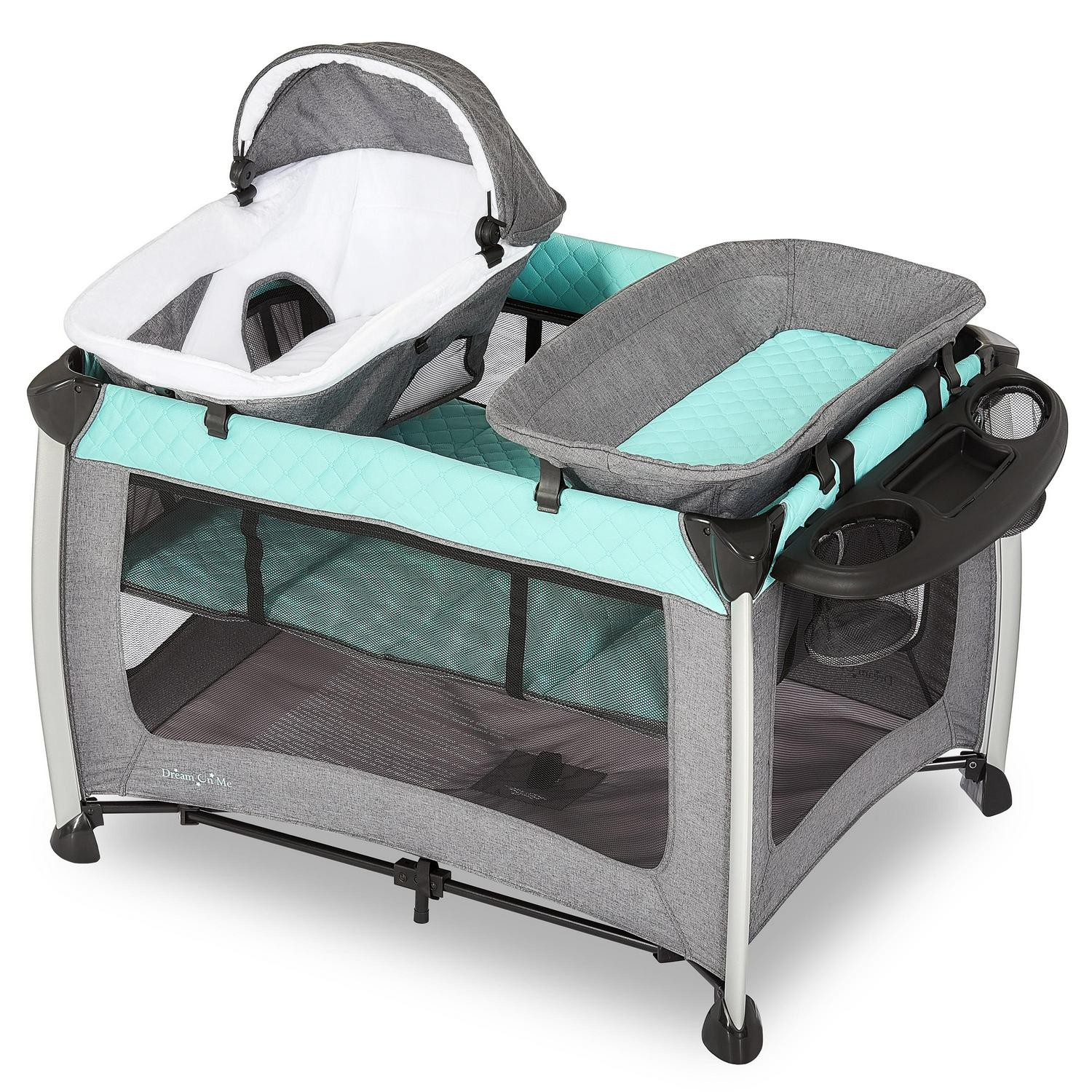Dream On Me Princeton Deluxe Nap N Pack 3-in-1 Convertible Playard. Changer and Bassinet in Mint