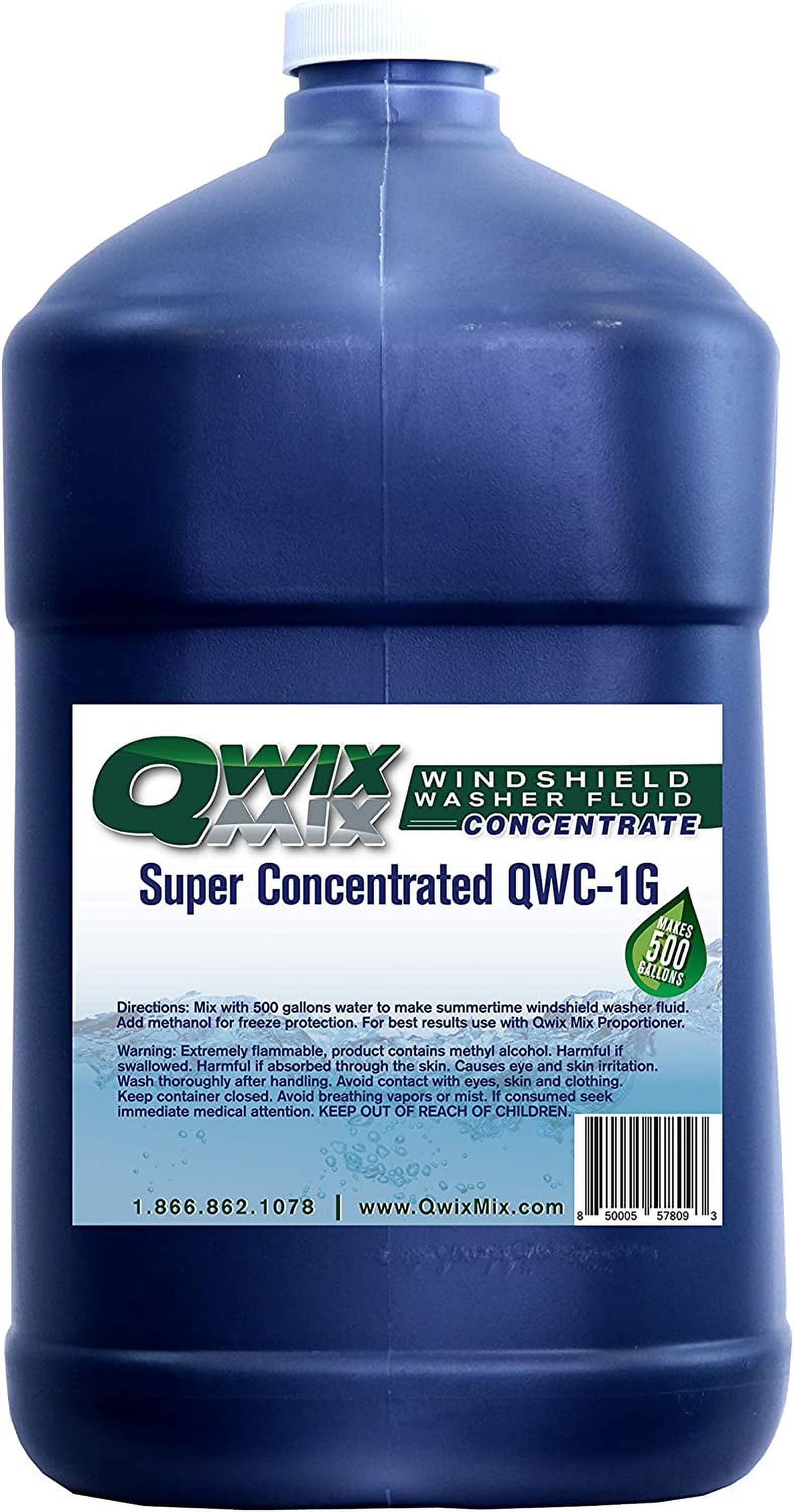 Windshield Washer Fluid Concentrate, 1 Gallon Makes 500 Gallons - 100% Biodegradable Grime & Dirt Remover, Superior Commercial Grade Glass Cleaner, Single??