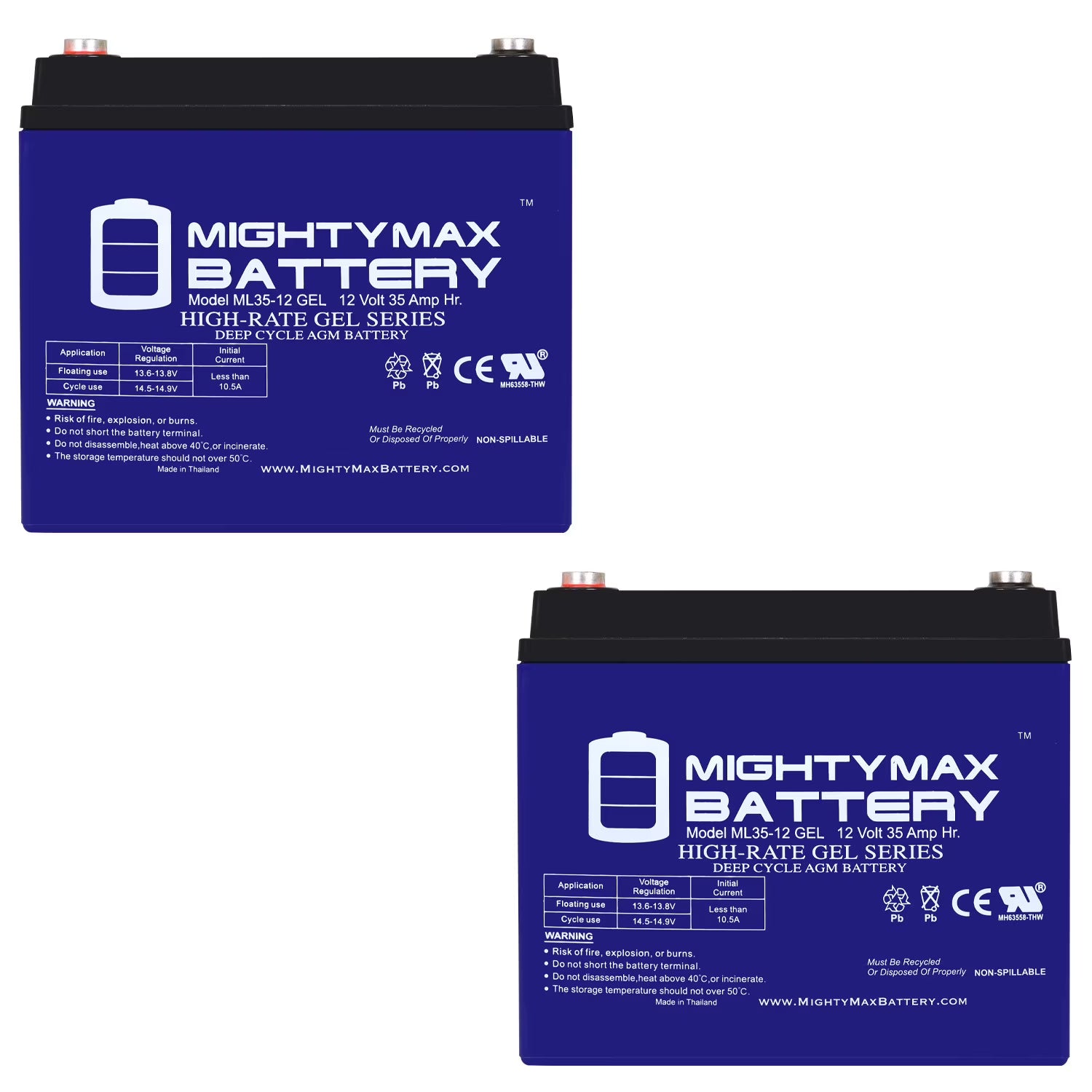 12V 35AH GEL Replacement for Victory 10 4Wheel Scooter SC710 - 2 Pack