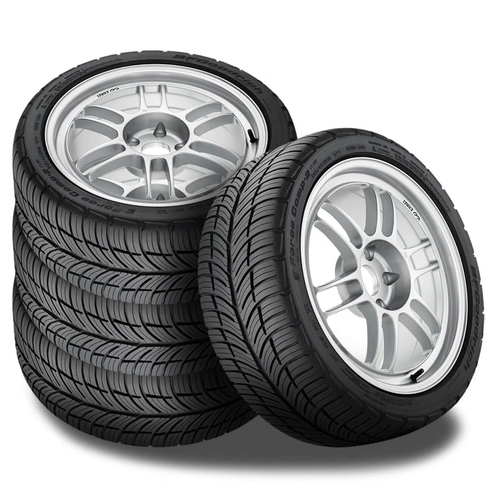4 BFGoodrich G-Force Comp-2 A/S Plus 225/40R18 92W UHP Performance 400AA 45K Mi BF02037 / 225/40/18 / 2254018