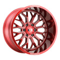 22x10 Vision 402 Riot Red Tint Milled Spoke Wheel 8x180 (-19mm)