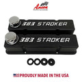 383 STROKER Small Block Chevy Valve Covers - SBC Tall - Black