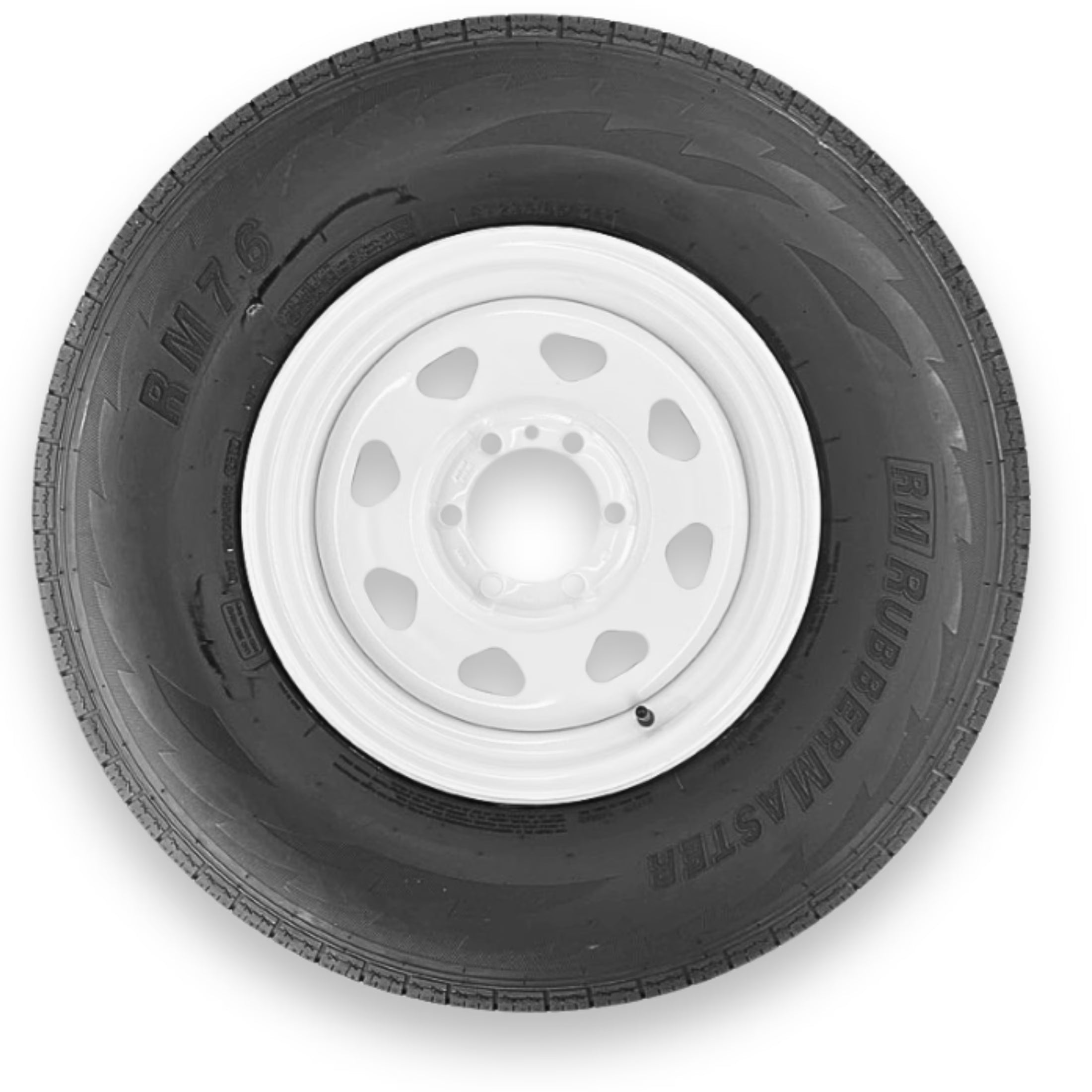 RubberMaster ST235/85R16 10 Ply Highway Rib Tire and 6 on 5.5 Eight Spoke