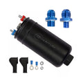Quantum Performance 380LPH Inline External E85 Compatible Fuel Pump w/ Inlet Outlet, QFS-606FT