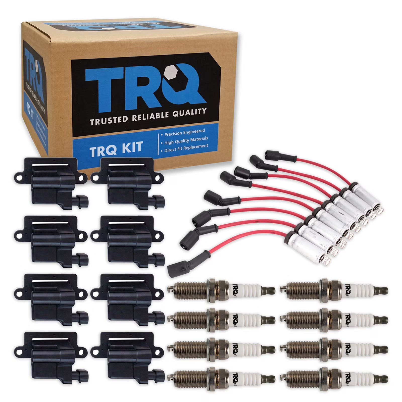 TRQ Performance Ignition Coils Wires & Spark Plugs Fits Cadillac Chevrolet GMC TKA06289 Fits select: 1999-2007 CHEVROLET SILVERADO, 2000-2006 CHEVROLET TAHOE