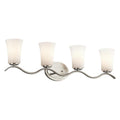 4 Light Bath Vanity Approved For Damp Locations With Transitional Inspirations 32.25 Inches Wide-Brushed Nickel Finish-Incandescent Lamping Type