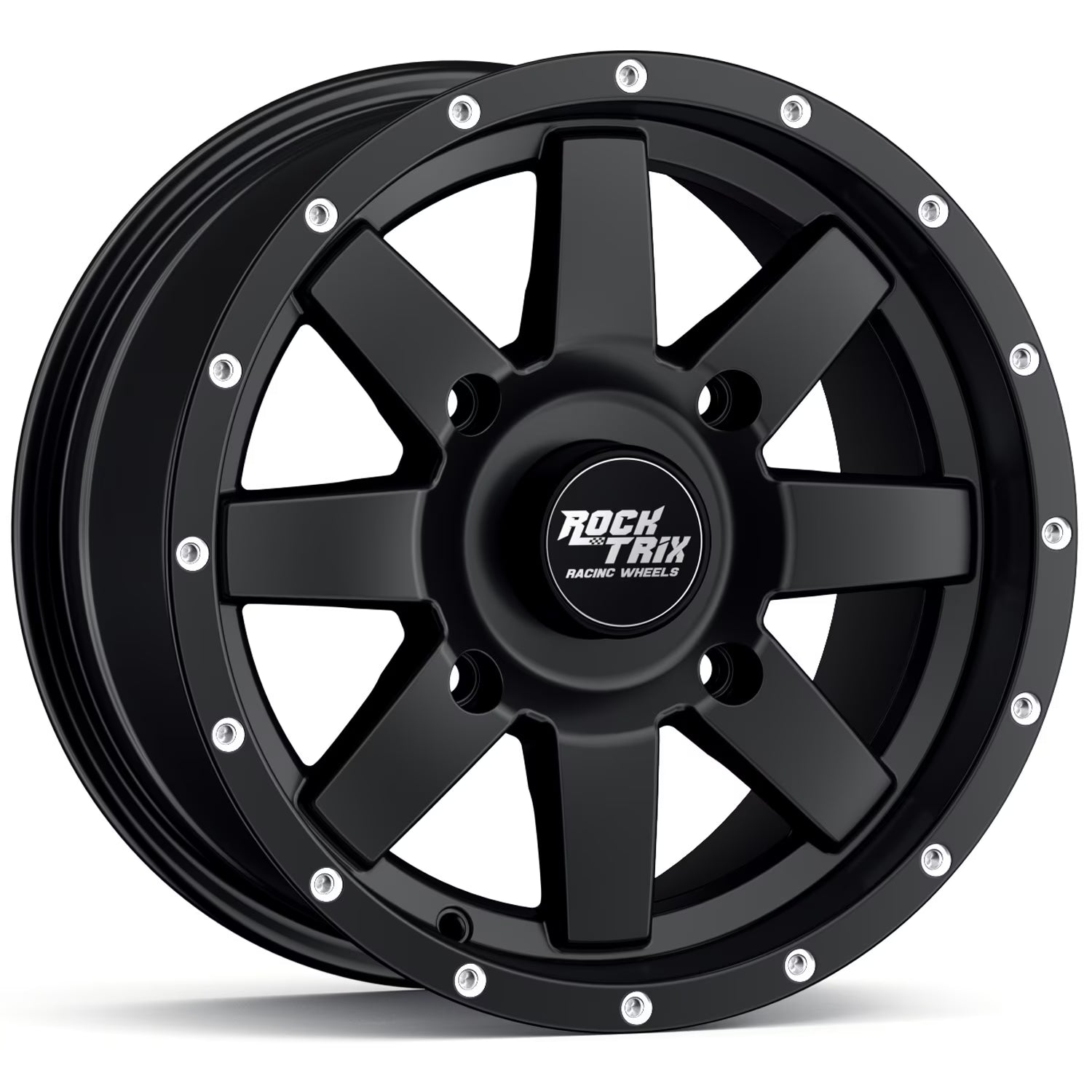 RockTrix RT106 14in ATV Wheel 4x110 Rim, 14x7, 5+2 Offset, For ATV UTV with IRS (Independent Rear Suspension), Compatible with Honda Kawasaki Yamaha Suzuki 4/110