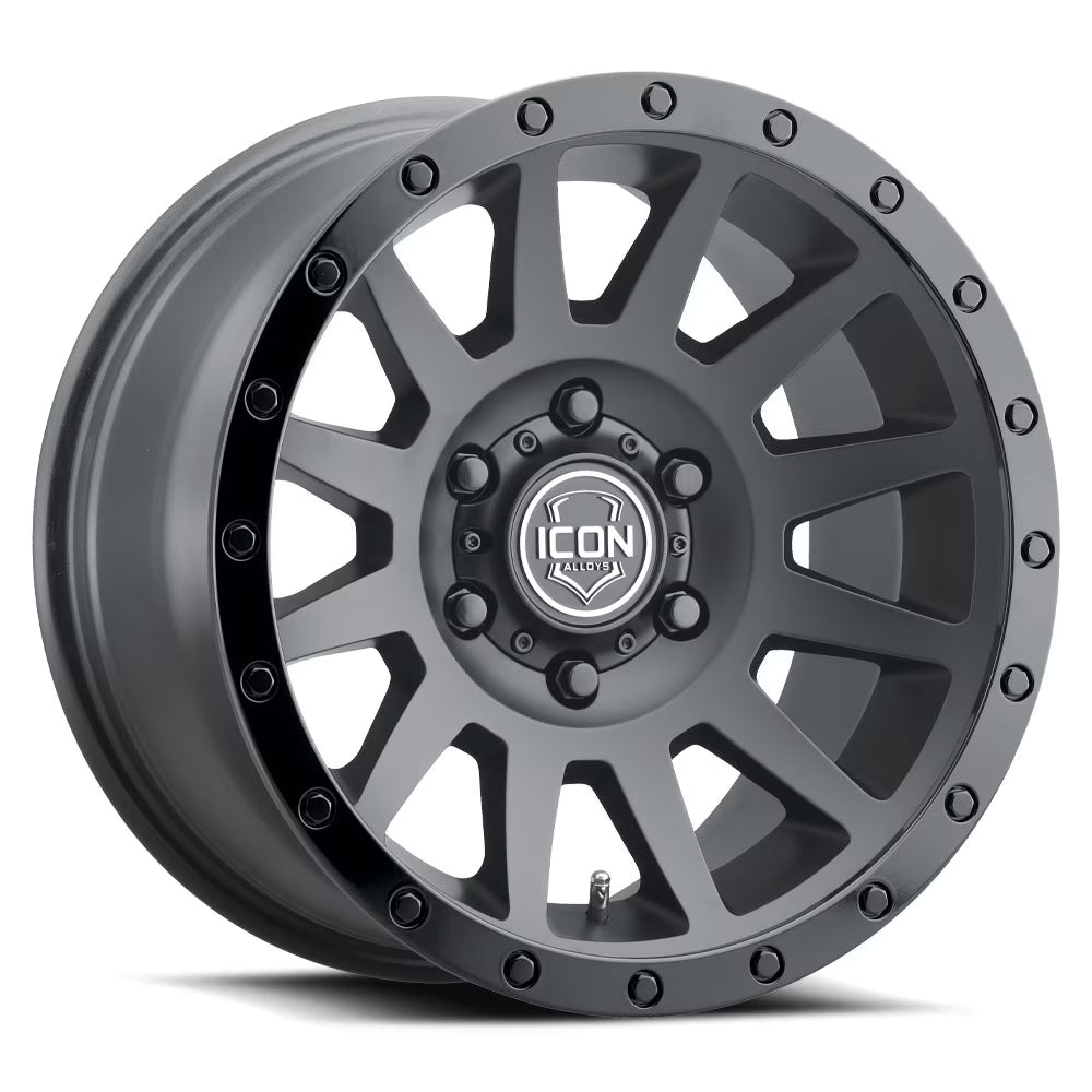 ICON Alloys Compression, Double Black, 18 x 9 / 6 x 5.5, 25mm Offset, 6  BS Fits select: 2019-2023 FORD RANGER XL/XLT/LARIAT, 2022 TOYOTA TUNDRA CREWMAX SR/CREWMAX SR5