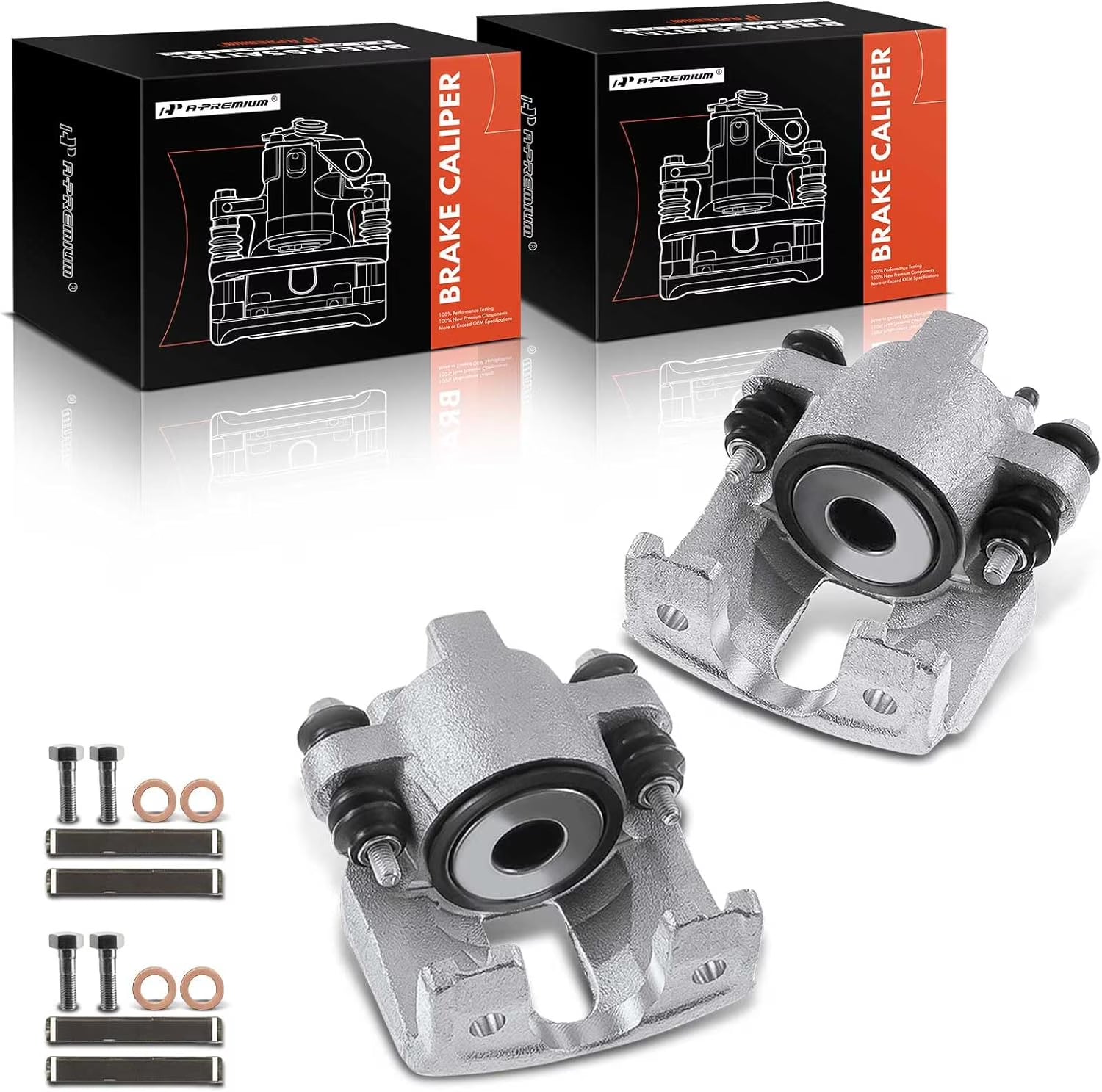 A-Premium Disc Brake Caliper Assembly Without Bracket Compatible with Ford Expedition F-150 F-250 Lincoln Blackwood Navigator 1997-2011 Rear Side 2-PC