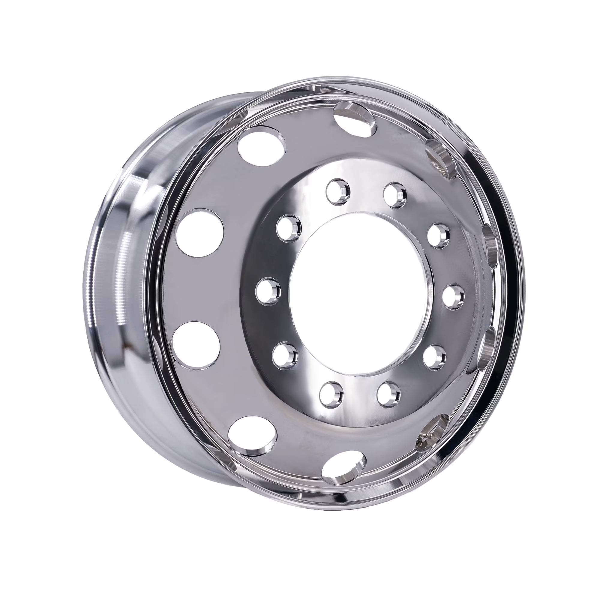 Stud Pilot Truck Wheels 22.5x8.25 Forged Aluminum Rims Polished 6pcs.