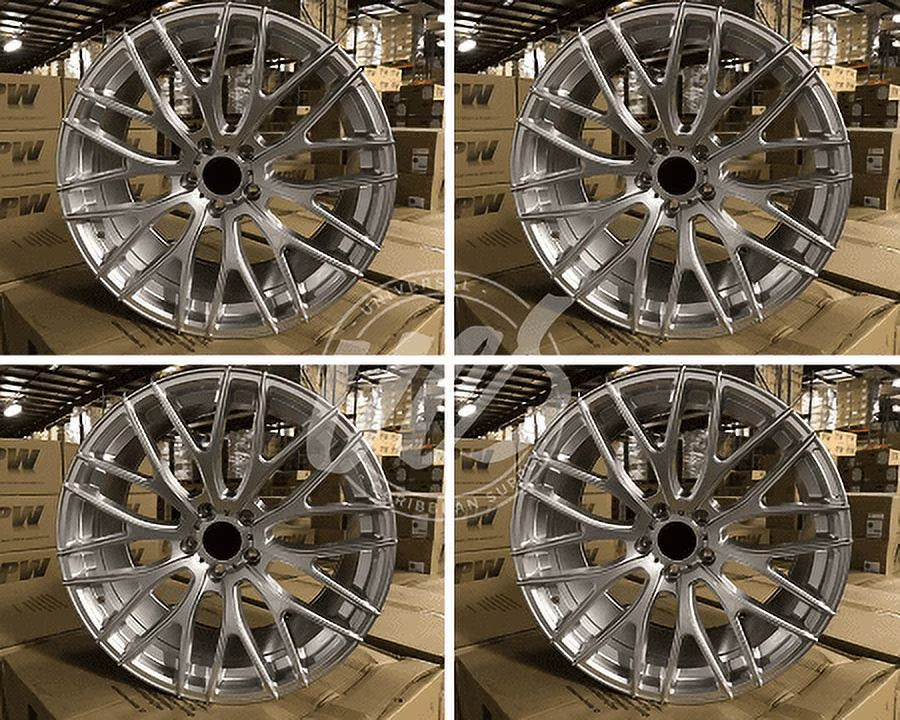 NEW 20 inch x 8.5 Alloy Wheels Rims Compatible with SWIRL STYLE 5 X 120 5 lug Silver Machined Face +35 offset Set of 4