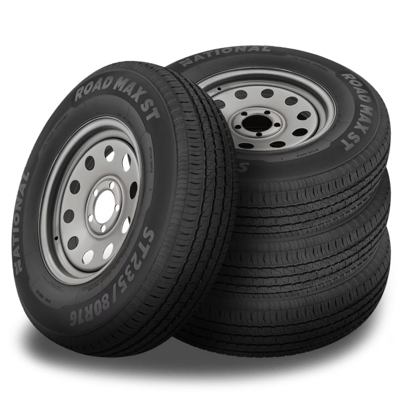 4 National Road Max ST 225/75R15 117/112M Travel / Utility / Boat Trailer 10 PLY NRM53 / 225/75/15 / 2257515