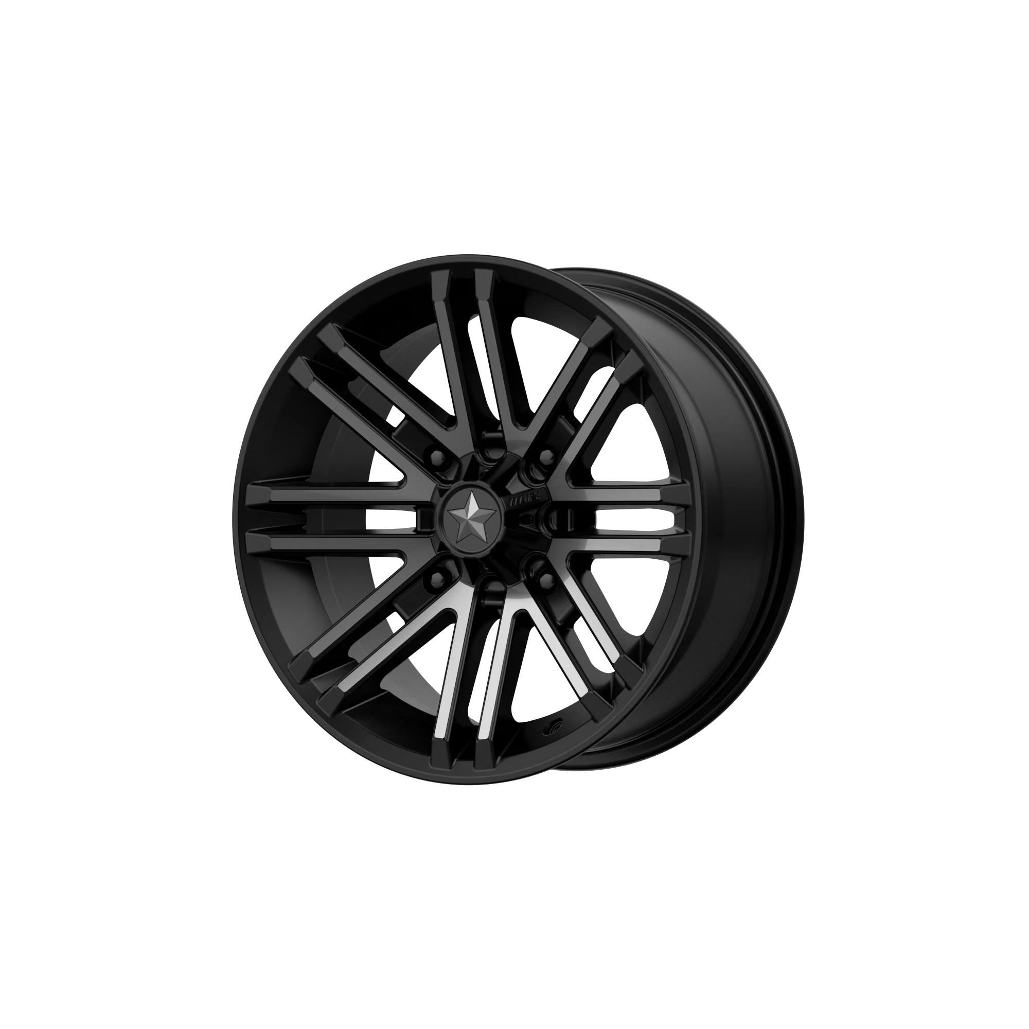 MSA Offroad Wheels Aluminum Rim M40 ROGUE 14X7in Satin Black Titanium Tint Finish, M40-04756