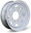LIBRA 16 x 6 Trailer Wheels 8 Lug on 6.5  Bolt Pattern White Spoke, Set 1-17016