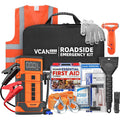 VCANENERGY 125-Piece Roadside Emergency Kit with Jump Starter & Air Compressor, 12V Portable Battery Booster and Tire Inflator for Cars, Trucks, SUVs