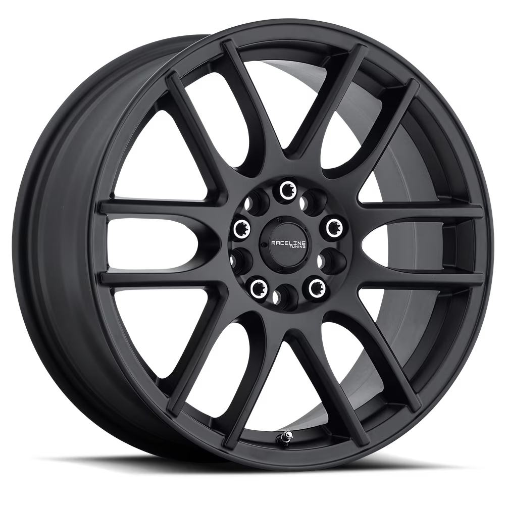 Raceline 141B-Mystique 16  Cast Aluminum Wheel, MYSTIQUE BLACK 16X7 4X100/4X108 +40mm Fits select: 2009-2011 FORD FOCUS SE, 2016-2017 HYUNDAI ACCENT SE