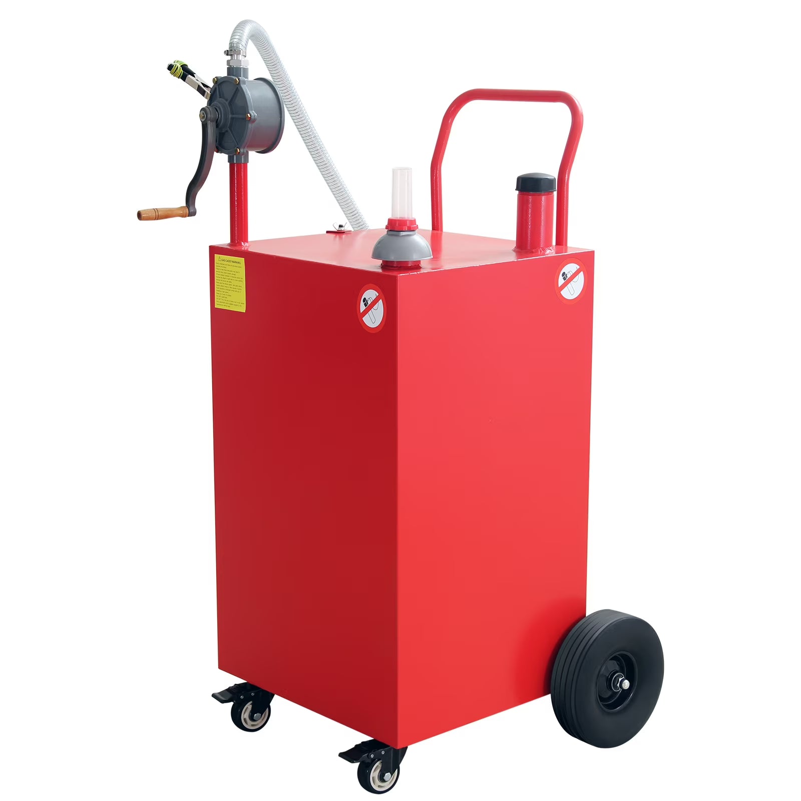 Pinypikaka 45 Gallon Portable Fuel Caddy Transfer Fluid Diesel Storage Tank Container, Large Gasoline Diesel Can with Fuel Transfer Rotary Hand Pump Wheels for Boat ATV Oil Car Motorcycle