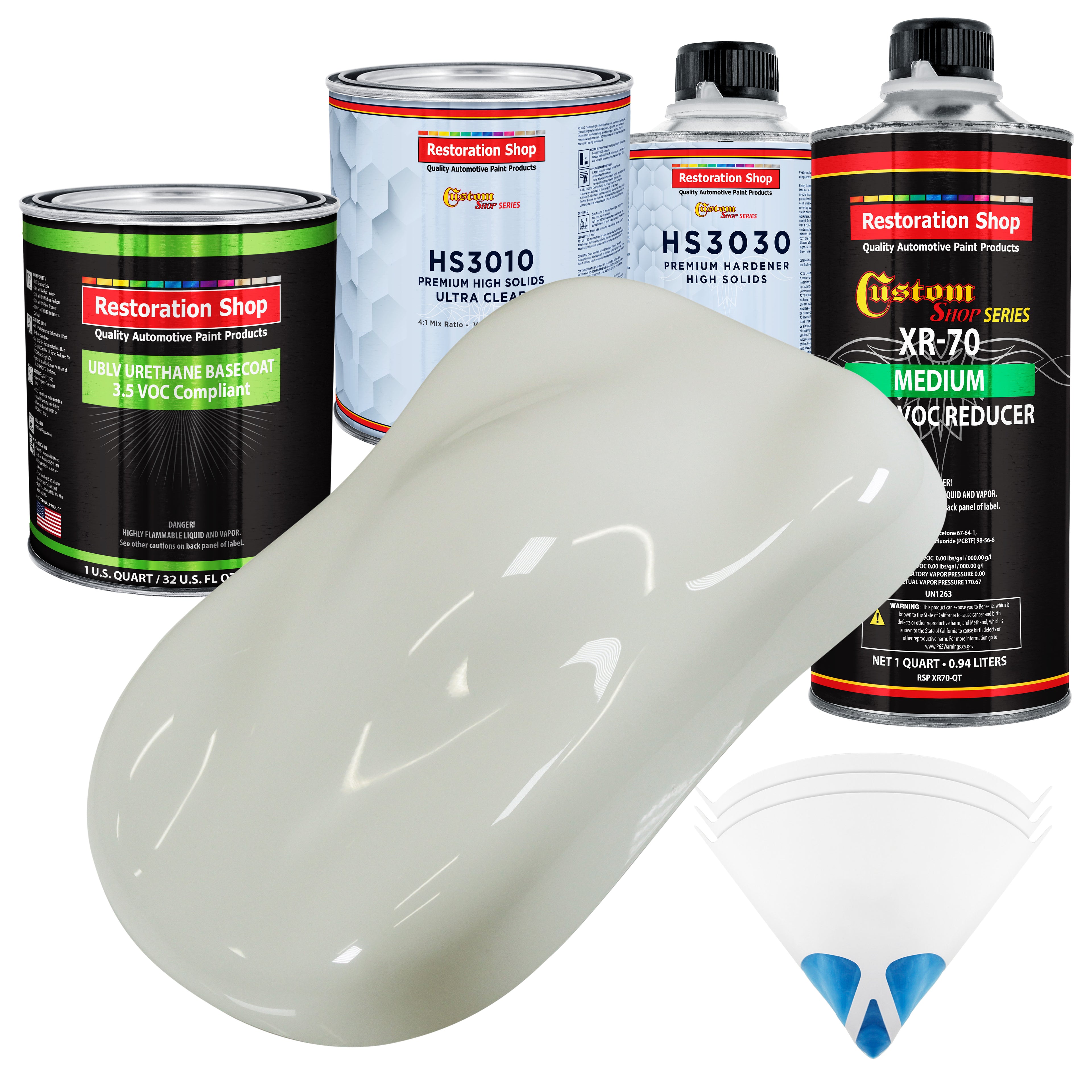 Ermine White Premium Quart Kit Low VOC URETHANE BASECOAT Car Auto Body Paint Kit