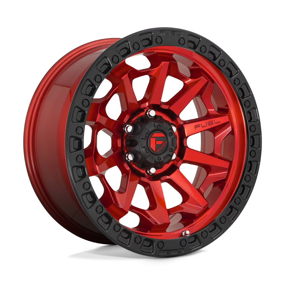 Fuel D695 Covert 16X8 6X139.7 1Et 106.1Cb Candy Red Black Bead Ring Wheel