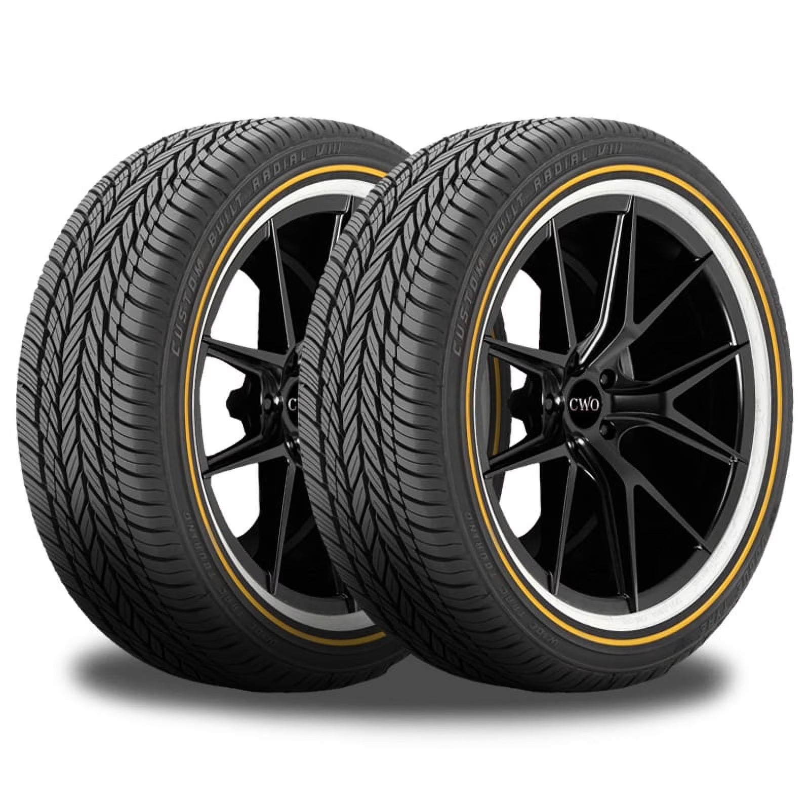 Set of 4 Vogue Custom Built Radial VIII 235/55R18 104V XL White/Gold Sidewall Tires 0.3206.132 / 235/55/18 / 2355518 Fits: 2010-16 Chevrolet Equinox LTZ, 2017 Chevrolet Equinox LT