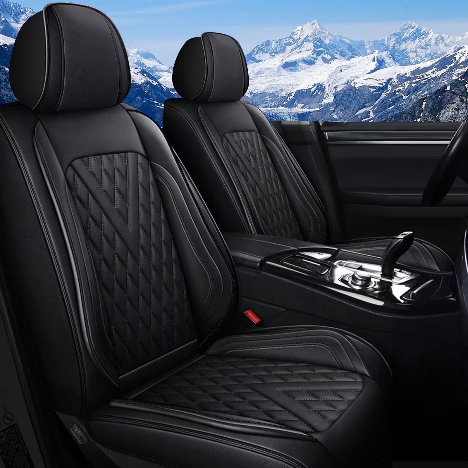 DIKSOAKR Full Set Seat Covers Fit for Toyota Camry 2012-2024 2025 Faux Leather Car Seat Covers Waterproof Anti-Slip Automotive Seat Cushion(BLACK)-2 Rows 5 Seats