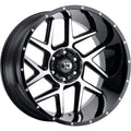 24  Vision 360 Sliver Gloss Black Machined Face Wheel 24x12 6x5.5 -57mm Rim