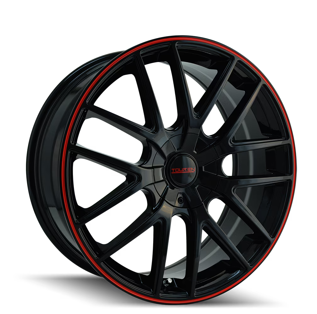 Touren Tr60-3260 16X7 5X110/5X115 42Et 72.62Cb Black/Red Ring Wheel