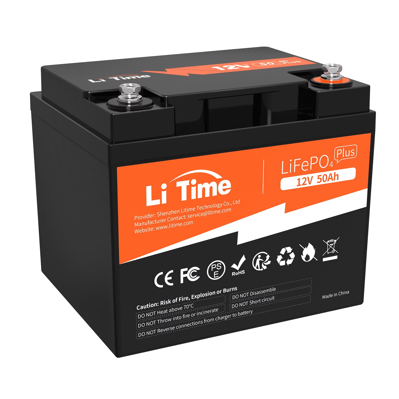 LiTime 12V 50Ah LiFePO4 Lithium Ion Battery, 4000+ Cycles, Lighter LiFePO4 Battery for Camping Trolling Motor Solar