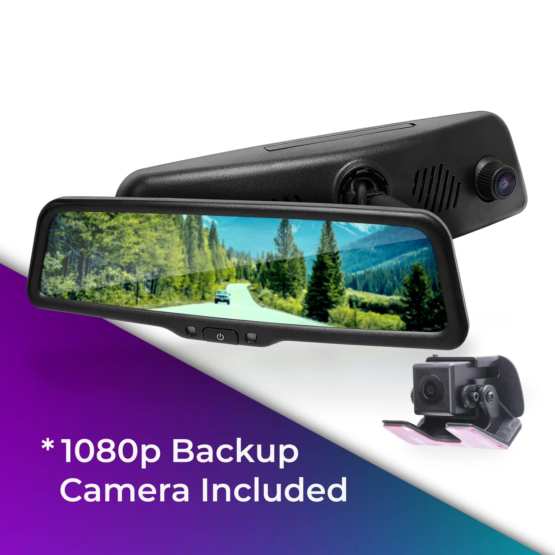 Master Tailgaters 10  IPS LCD Rear View Mirror with 1080p DVR, 140?? Dash Cam, and Backup Camera Included for Complete Vehicle Monitoring- Universal Fit for All Cars