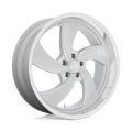US Mag 1PC Cast Aluminum Rim U134 20X8 5X5.0 SLV-BRS-MIL-DCL 1MM, U134208073+01R