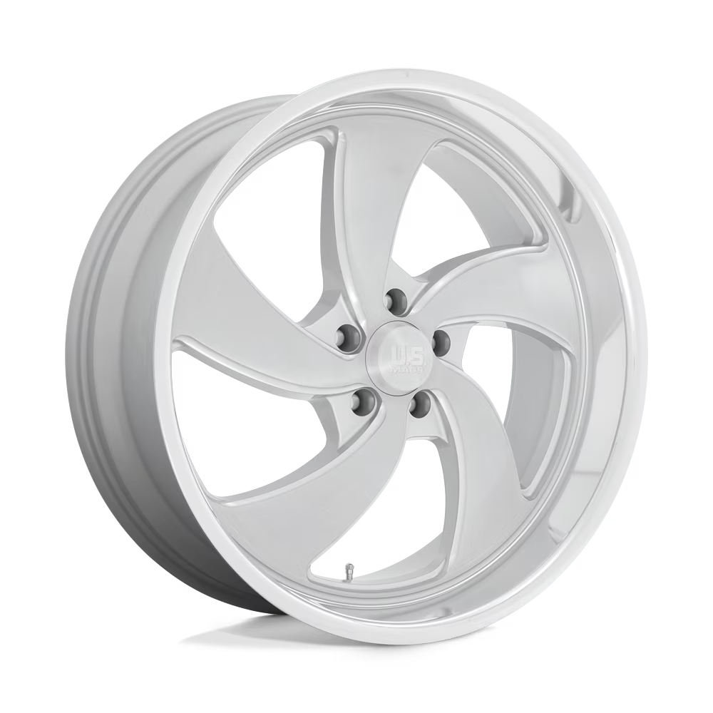US Mag 1PC Cast Aluminum Rim U134 20X8 5X5.0 SLV-BRS-MIL-DCL 1MM, U134208073+01R
