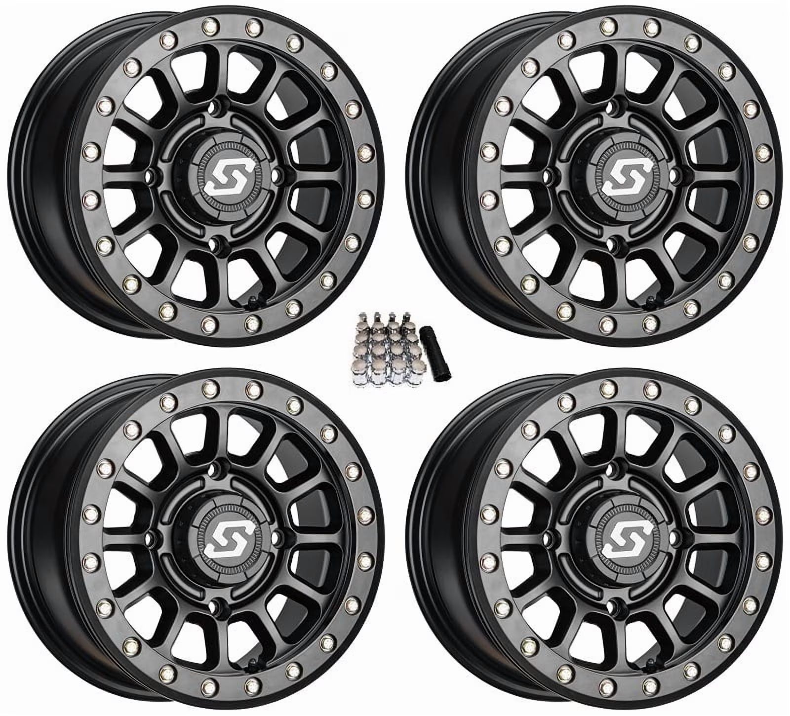 Sedona Sano Beadlock 15x7 UTV Wheels Black Kawasaki Mule Pro FXT