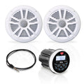 BOSS Audio Systems MCKGB350W.6 Gauge-Style Marine Bluetooth Receiver & Boat Speaker Package