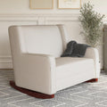Baby Relax Hadley Upholstered Double Rocker Chair. Beige Microfiber