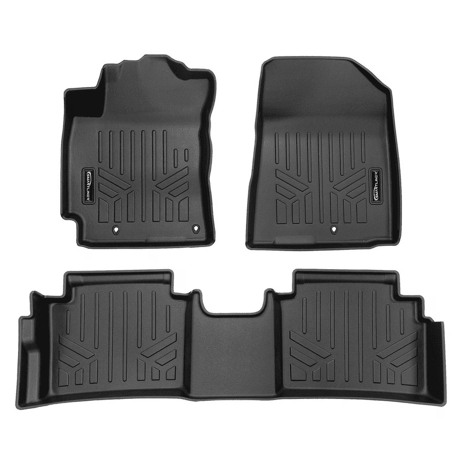 SMARTLINER All Weather Protection Custom Fit Black 2 Row Floor Mat Liner Set Compatible With 2019-2025 Kia Forte