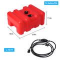 Pinypikaka Marine Fuel Tank, 14-Gallon Outboard Marine Portable Fuel Tank with Fuel Line 55L