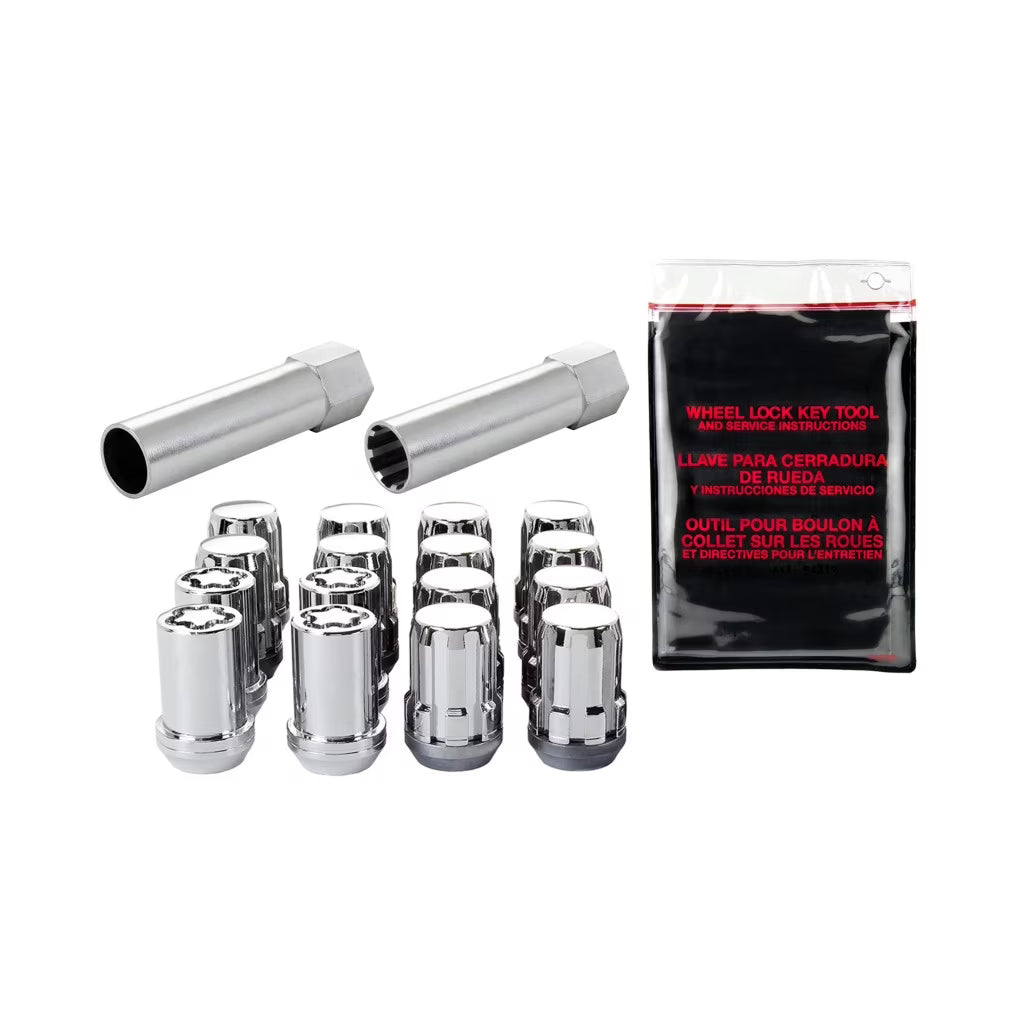 McGard For Toyota Yaris 2007-2020 SplineDrive Install Kits | 12 Lug Nuts | 4 Wheel Locks and 1 Key | Chrome | Cone Seat Nut | 13/16 Hex | M12 by 1.5 Thread | 1.24 Overall Length