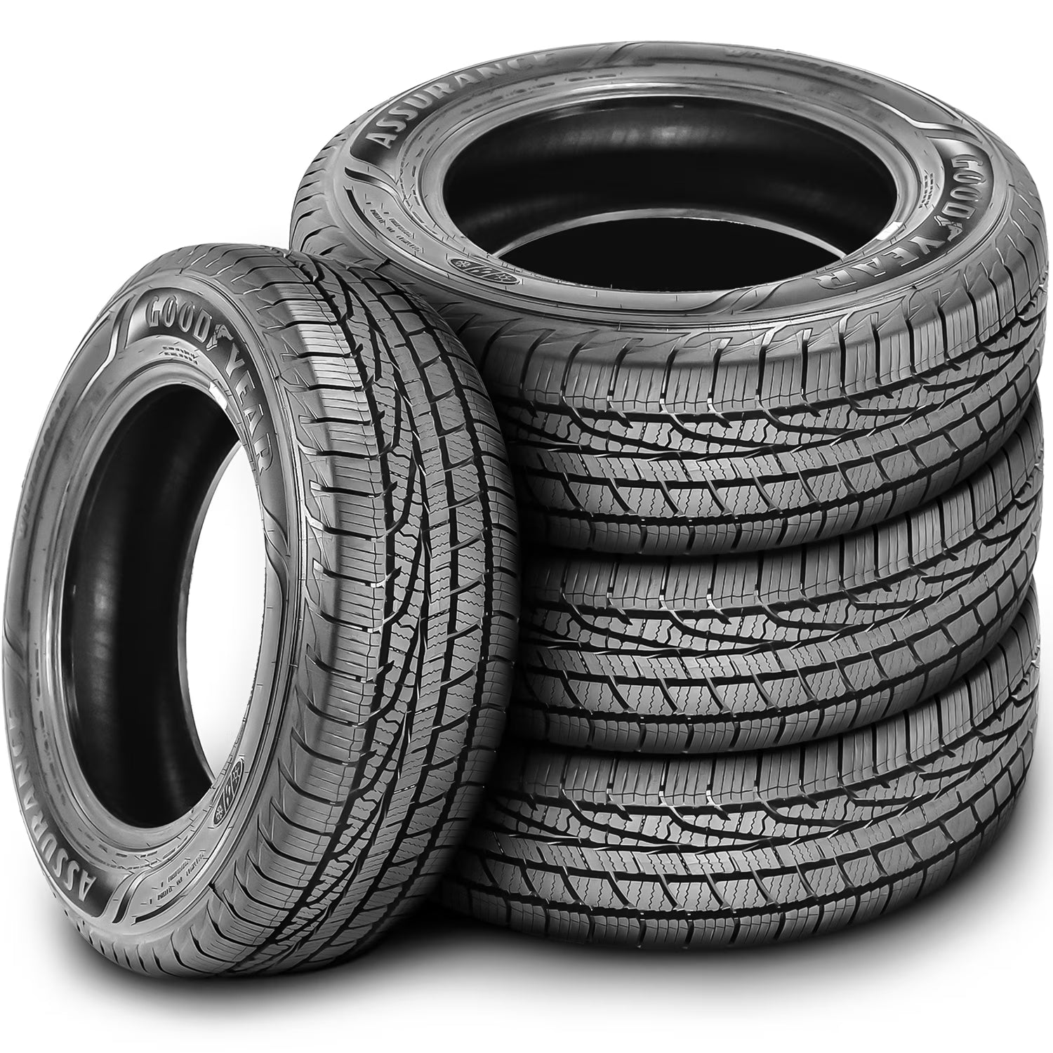 Set of 4 (FOUR) Goodyear Assurance WeatherReady 245/45R18 100V XL A/S All Season Tires Fits: 2016-23 Chevrolet Malibu LT, 2009-14 Acura TL SH-AWD