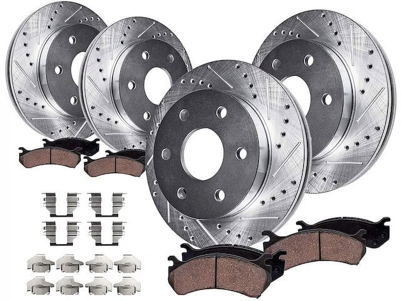 Front and Rear Brake Pad and Rotor Kit - Compatible with 2000 - 2001 Chevy Tahoe